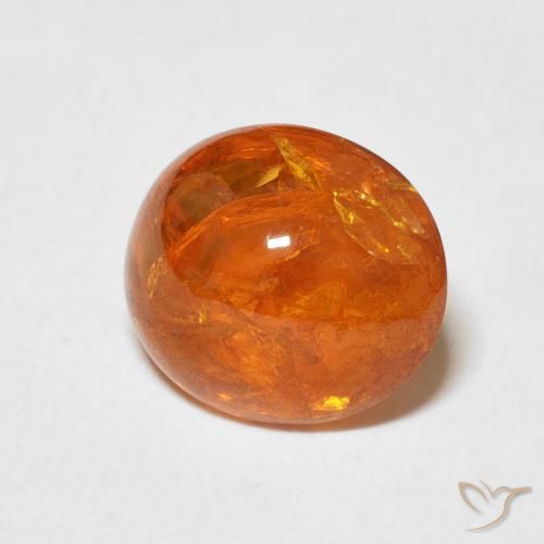 3.53 ct Orange Spessartite Garnet Stone, Natural Spessartite Garnet in Oval Cabochon Shape for Sale