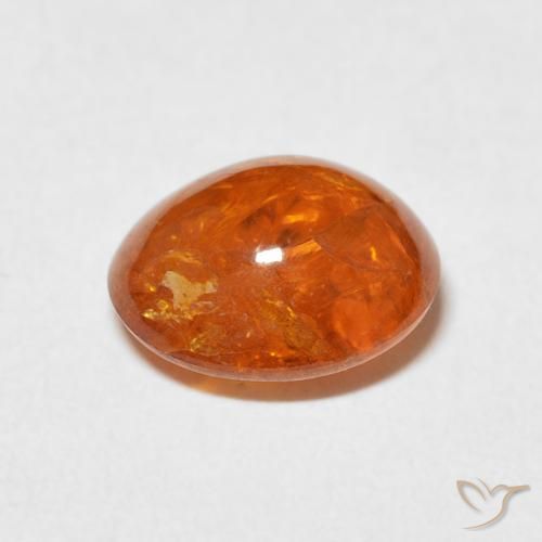 Spessartite Garnet Gemstone in 9.1 x 8.1 mm Size for Sale, Spessartite Garnet Stone in Medium Orange Color