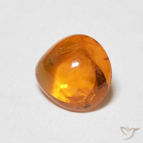 1.70 ct Orange Spessartite Garnet Stone, Natural Spessartite Garnet in Pear Cabochon Shape for Sale