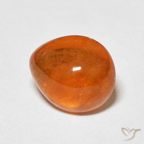 3.04 ct Orange Spessartite Garnet Stone, Natural Spessartite Garnet in Pear Cabochon Shape for Sale
