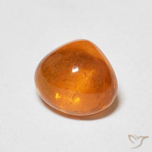 2.21 ct Orange Spessartite Garnet Stone, Natural Spessartite Garnet in Pear Cabochon Shape for Sale