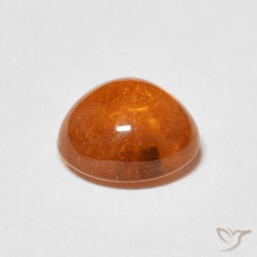 Spessartite Garnet Gemstone in 7.5 x 6.8 mm Size for Sale, Spessartite Garnet Stone in Amber Orange Color