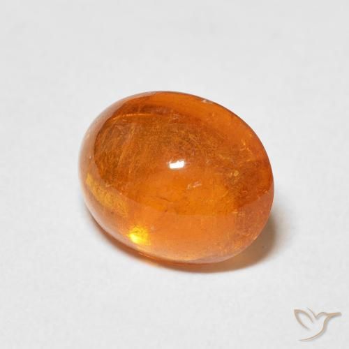 4.21 ct Orange Spessartite Garnet Stone, Natural Spessartite Garnet in Oval Cabochon Shape for Sale