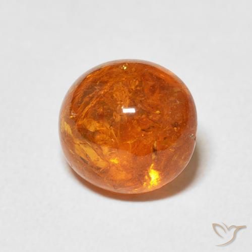 3.98 ct Orange Spessartite Garnet Stone, Natural Spessartite Garnet in Oval Cabochon Shape for Sale