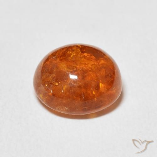 Spessartite Garnet Gemstone in 8.4 x 7.9 mm Size for Sale, Spessartite Garnet Stone in Medium Orange Color