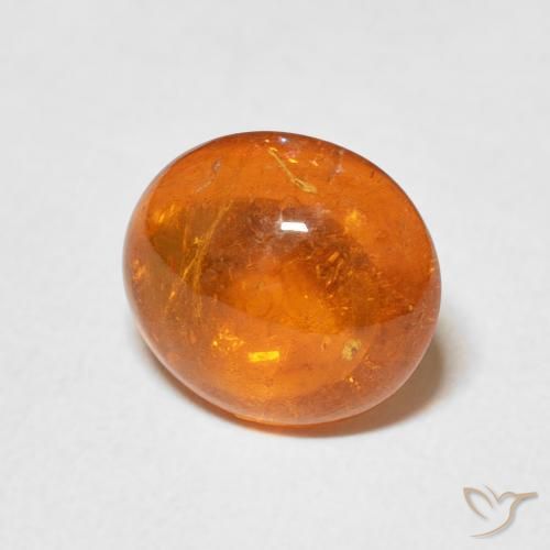 3.36 ct Orange Spessartite Garnet Stone, Natural Spessartite Garnet in Oval Cabochon Shape for Sale