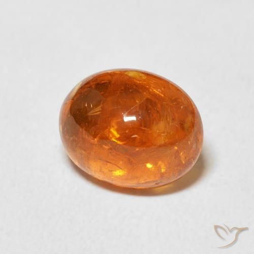 3.17 ct Orange Spessartite Garnet Stone, Natural Spessartite Garnet in Oval Cabochon Shape for Sale