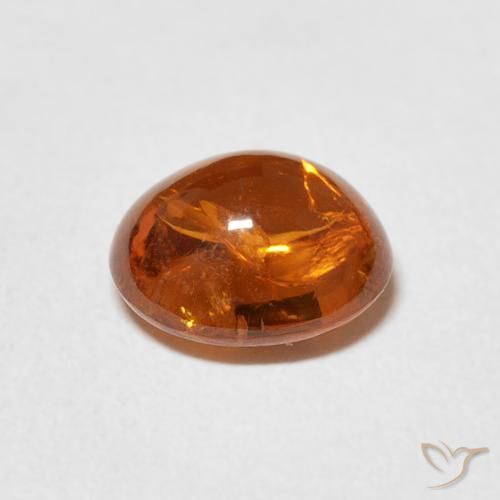 Spessartite Garnet Gemstone in 8 x 6.9 mm Size for Sale, Spessartite Garnet Stone in Medium Orange Color