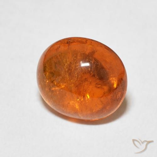 2.89 ct Orange Spessartite Garnet Stone, Natural Spessartite Garnet in Oval Cabochon Shape for Sale