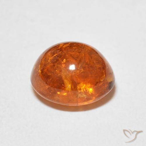 Spessartite Garnet Gemstone in 8.2 x 7.3 mm Size for Sale, Spessartite Garnet Stone in Deep Orange Color