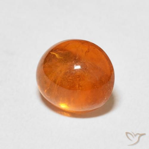 2.84 ct Orange Spessartite Garnet Stone, Natural Spessartite Garnet in Oval Cabochon Shape for Sale