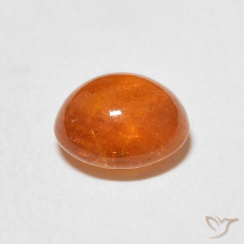 Spessartite Garnet Gemstone in 7.9 x 6.9 mm Size for Sale, Spessartite Garnet Stone in Medium Orange Color