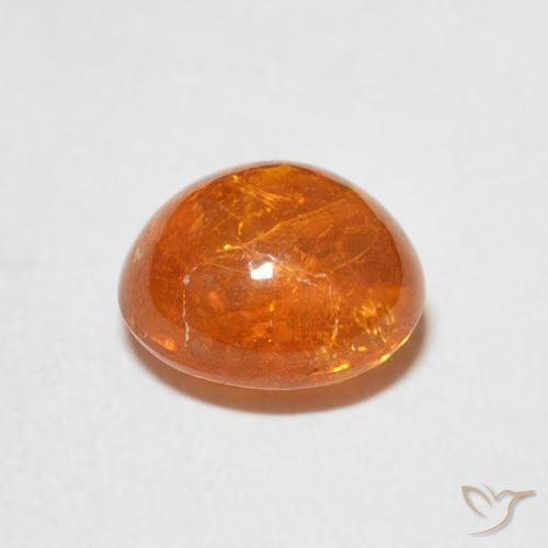 Spessartite Garnet Gemstone in 8 x 7.3 mm Size for Sale, Spessartite Garnet Stone in Reddish Orange Color
