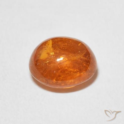 Spessartite Garnet Gemstone in 7.9 x 7.4 mm Size for Sale, Spessartite Garnet Stone in Medium Orange Color