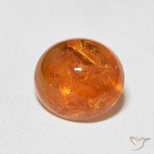 3.22 ct Orange Spessartite Garnet Stone, Natural Spessartite Garnet in Oval Cabochon Shape for Sale