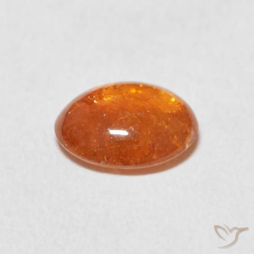 Spessartite Garnet Gemstone in 8.1 x 6.9 mm Size for Sale, Spessartite Garnet Stone in Medium Orange Color