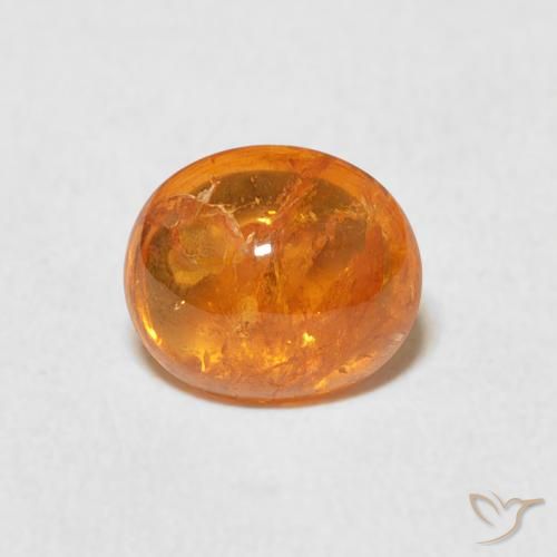 1.76ct Natural Amber Orange Spessartite Garnet, Oval, Transparent