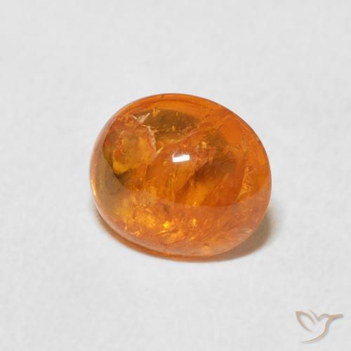 1.76 ct Orange Spessartite Garnet Stone, Natural Spessartite Garnet in Oval Cabochon Shape for Sale