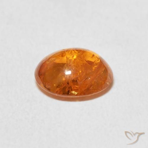 Spessartite Garnet Gemstone in 7.5 x 6.5 mm Size for Sale, Spessartite Garnet Stone in Amber Orange Color