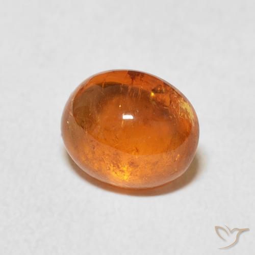 2.05 ct Orange Spessartite Garnet Stone, Natural Spessartite Garnet in Oval Cabochon Shape for Sale