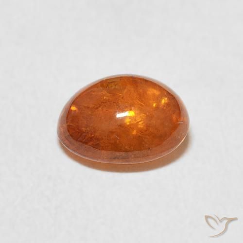 Spessartite Garnet Gemstone in 7.4 x 6.3 mm Size for Sale, Spessartite Garnet Stone in Medium Orange Color