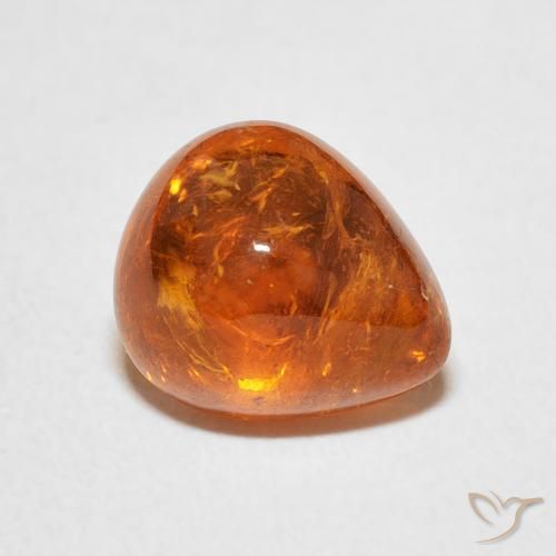 3.88ct Natural Deep Orange Spessartite Garnet, Pear Shape, Transparent