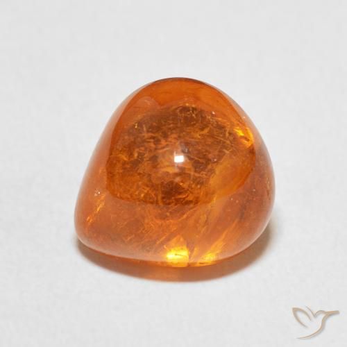 6.45 ct Orange Spessartite Garnet Gemstone, Spessartite Garnet Gem in Pear Cabochon Shape for Sale.
