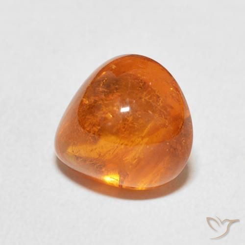 6.45 ct Orange Spessartite Garnet Stone, Natural Spessartite Garnet in Pear Cabochon Shape for Sale