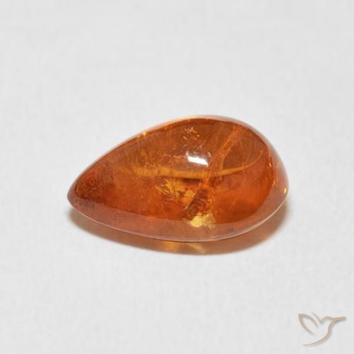 Spessartite Garnet Gemstone in 10.8 x 7.3 mm Size for Sale, Spessartite Garnet Stone in Amber Orange Color