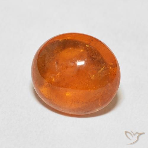 5.54 ct Orange Spessartite Garnet Stone, Natural Spessartite Garnet in Oval Cabochon Shape for Sale