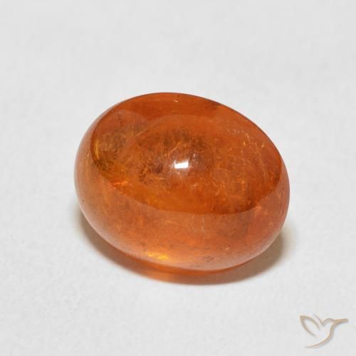 5.83 ct Orange Spessartite Garnet Stone, Natural Spessartite Garnet in Oval Cabochon Shape for Sale