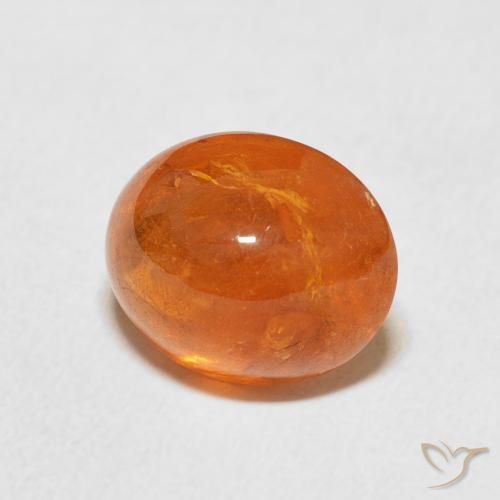 5.28 ct Orange Spessartite Garnet Stone, Natural Spessartite Garnet in Oval Cabochon Shape for Sale
