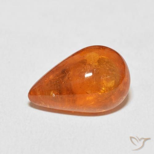 6.49ct Natural Reddish Orange Spessartite Garnet, Pear Shape, Transparent