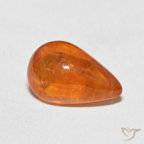6.49 ct Orange Spessartite Garnet Stone, Natural Spessartite Garnet in Pear Cabochon Shape for Sale