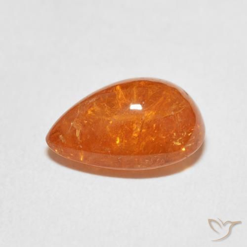 Spessartite Garnet Gemstone in 10.9 x 7.5 mm Size for Sale, Spessartite Garnet Stone in Amber Orange Color