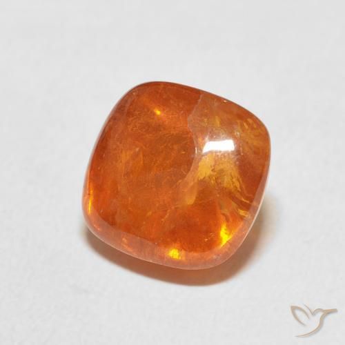 6.01 ct Orange Spessartite Garnet Stone, Natural Spessartite Garnet in Cushion Cabochon Shape for Sale