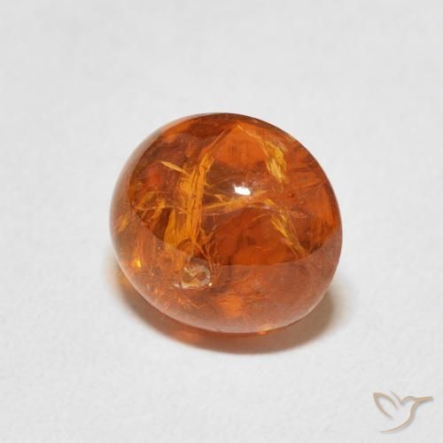 3.55 ct Orange Spessartite Garnet Stone, Natural Spessartite Garnet in Oval Cabochon Shape for Sale
