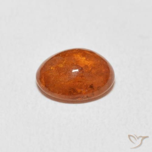 Spessartite Garnet Gemstone in 7.6 x 6.3 mm Size for Sale, Spessartite Garnet Stone in Reddish Orange Color