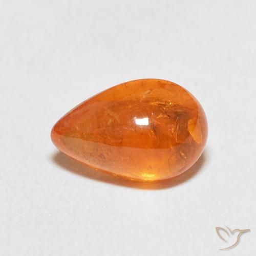 3.02ct Natural Amber Orange Spessartite Garnet, Pear Shape, Transparent