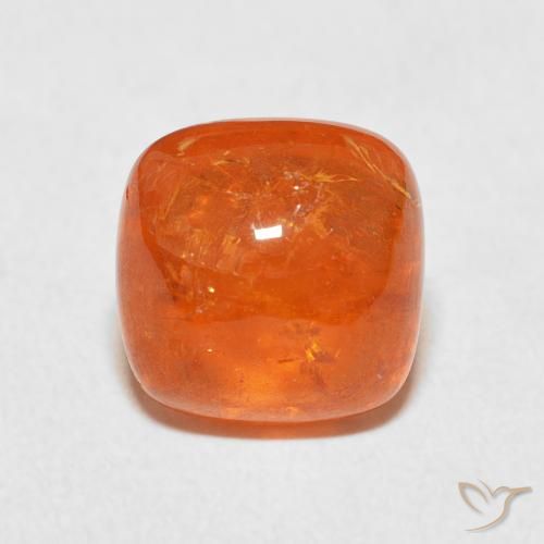 6.14ct Natural Bright Orange Spessartite Garnet, Cushion, Transparent