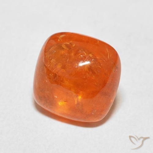 6.14 ct Orange Spessartite Garnet Stone, Natural Spessartite Garnet in Cushion Cabochon Shape for Sale