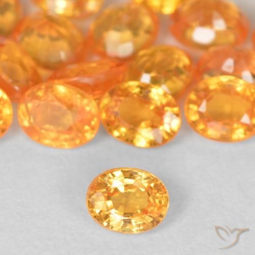 4.91 ctw Orange Spessartite Garnet Gemstones, Spessartite Garnet Gems in Oval Facet Shape for Sale.