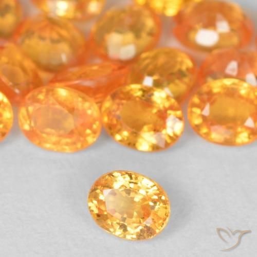4.91 ctw Orange Spessartite Garnet Stones, Natural Spessartite Garnet in Oval Facet Shape for Sale