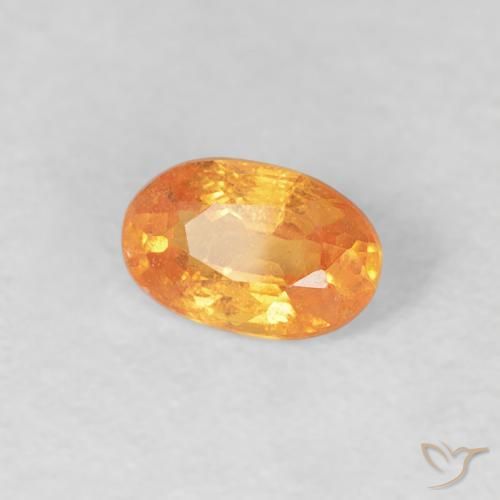 0.39 ct Orange Spessartite Garnet Stone, Natural Spessartite Garnet in Oval Facet Shape for Sale