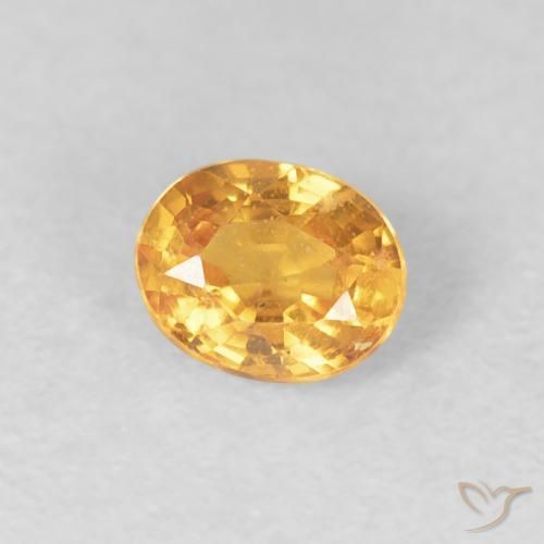 0.51 ct Golden Spessartite Garnet Stone, Natural Spessartite Garnet in Oval Facet Shape for Sale