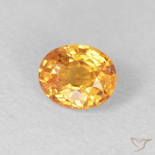 0.57 ct Golden Spessartite Garnet Stone, Natural Spessartite Garnet in Oval Facet Shape for Sale