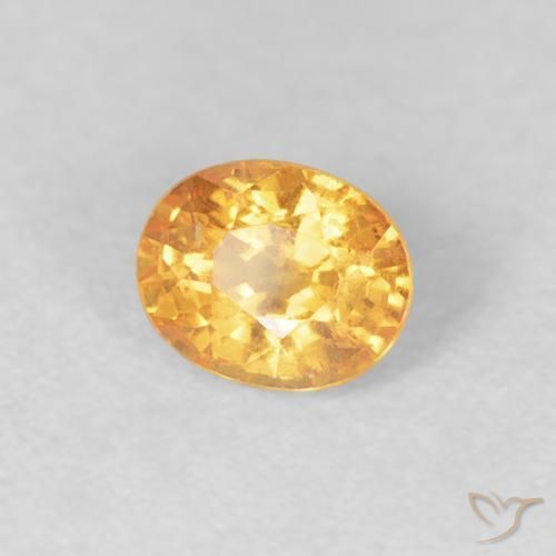 0.54 ct Golden Spessartite Garnet Stone, Natural Spessartite Garnet in Oval Facet Shape for Sale