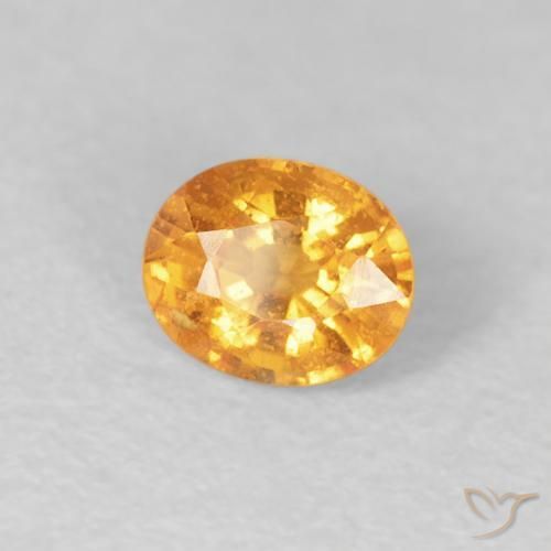0.54 ct Golden Spessartite Garnet Stone, Natural Spessartite Garnet in Oval Facet Shape for Sale