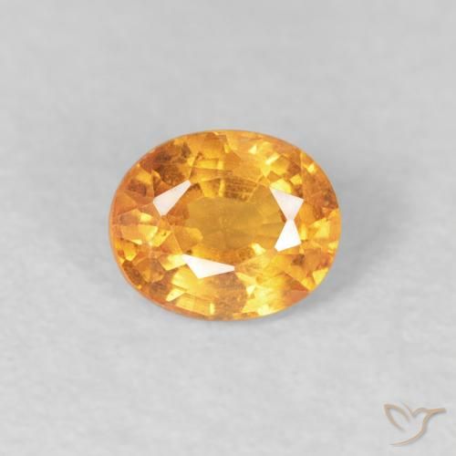 0.55ct Natural Medium Orange Spessartite Garnet, Oval, VS