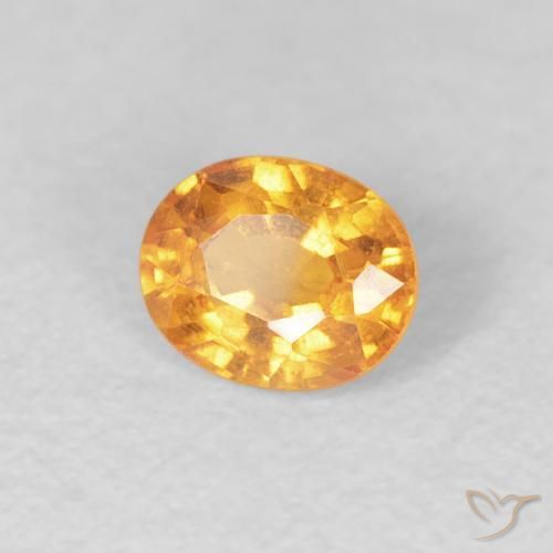 0.55 ct Golden Spessartite Garnet Stone, Natural Spessartite Garnet in Oval Facet Shape for Sale